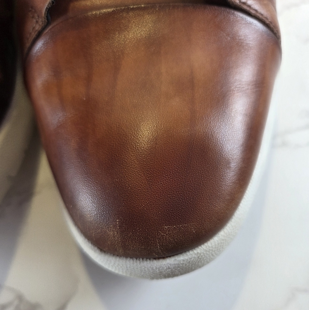 Men's Casual Leather Sneakers - Brown - Picture 2 of 8